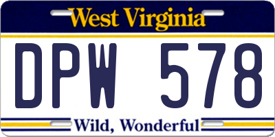 WV license plate DPW578