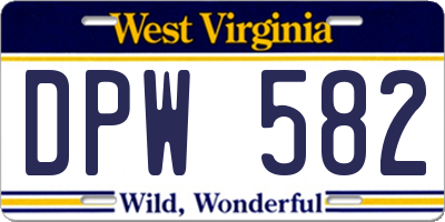 WV license plate DPW582