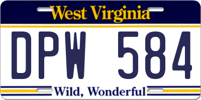 WV license plate DPW584