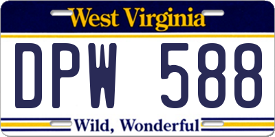 WV license plate DPW588