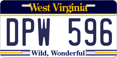 WV license plate DPW596