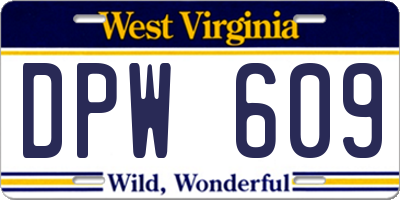 WV license plate DPW609