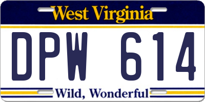 WV license plate DPW614