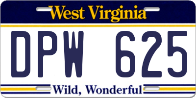 WV license plate DPW625
