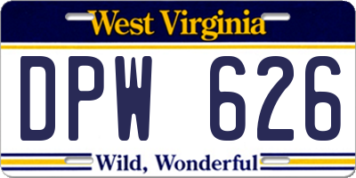 WV license plate DPW626