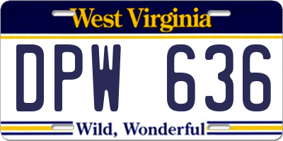 WV license plate DPW636