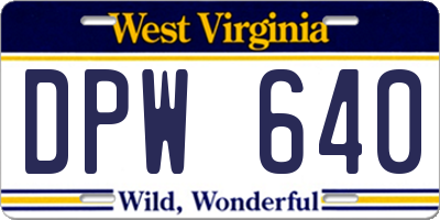 WV license plate DPW640