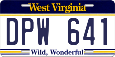 WV license plate DPW641
