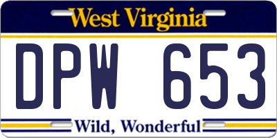 WV license plate DPW653