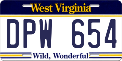 WV license plate DPW654