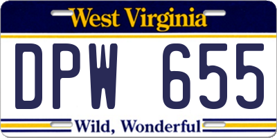 WV license plate DPW655