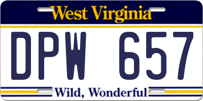 WV license plate DPW657