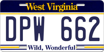 WV license plate DPW662
