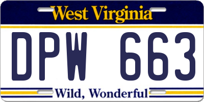 WV license plate DPW663