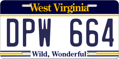 WV license plate DPW664