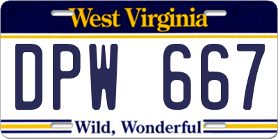 WV license plate DPW667