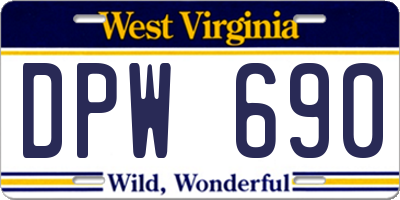 WV license plate DPW690