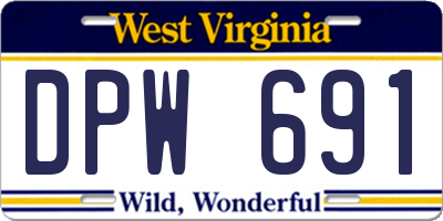 WV license plate DPW691