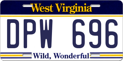 WV license plate DPW696