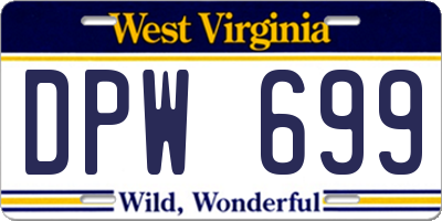WV license plate DPW699