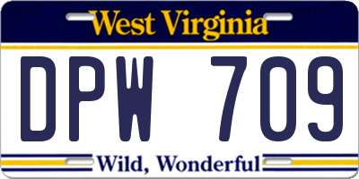 WV license plate DPW709