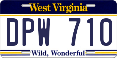 WV license plate DPW710