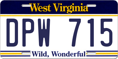 WV license plate DPW715