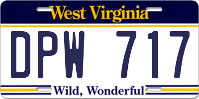 WV license plate DPW717