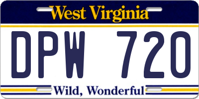 WV license plate DPW720