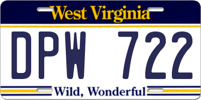 WV license plate DPW722