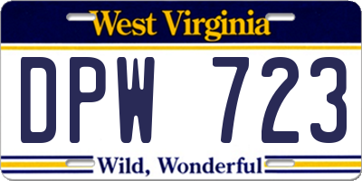 WV license plate DPW723