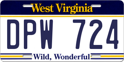 WV license plate DPW724