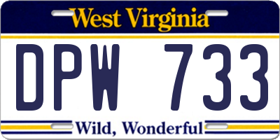 WV license plate DPW733