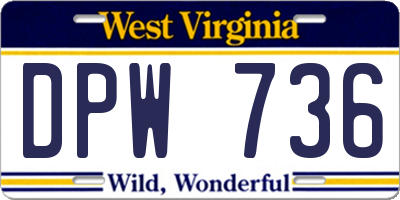 WV license plate DPW736