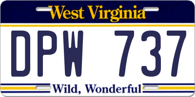 WV license plate DPW737