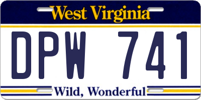 WV license plate DPW741