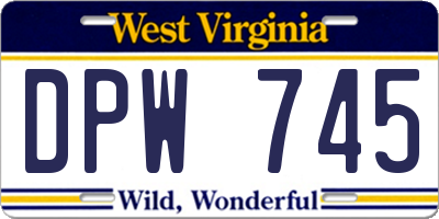 WV license plate DPW745