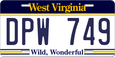 WV license plate DPW749