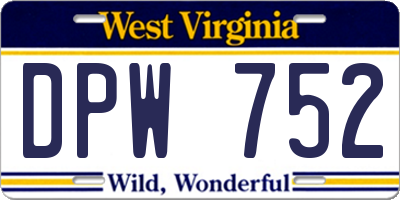 WV license plate DPW752