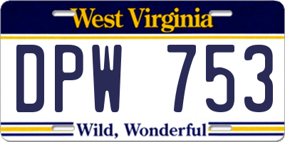 WV license plate DPW753