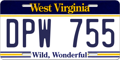 WV license plate DPW755