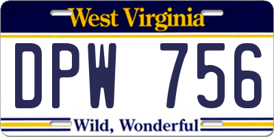 WV license plate DPW756
