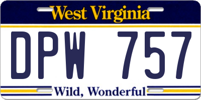 WV license plate DPW757