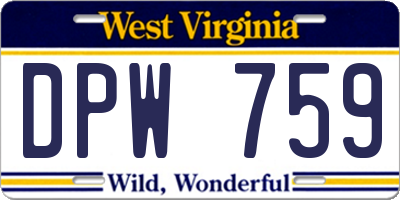 WV license plate DPW759