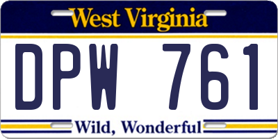 WV license plate DPW761