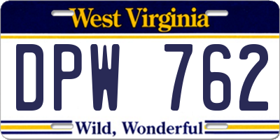 WV license plate DPW762