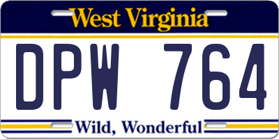 WV license plate DPW764