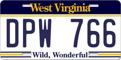 WV license plate DPW766