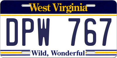WV license plate DPW767