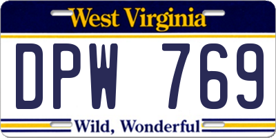 WV license plate DPW769